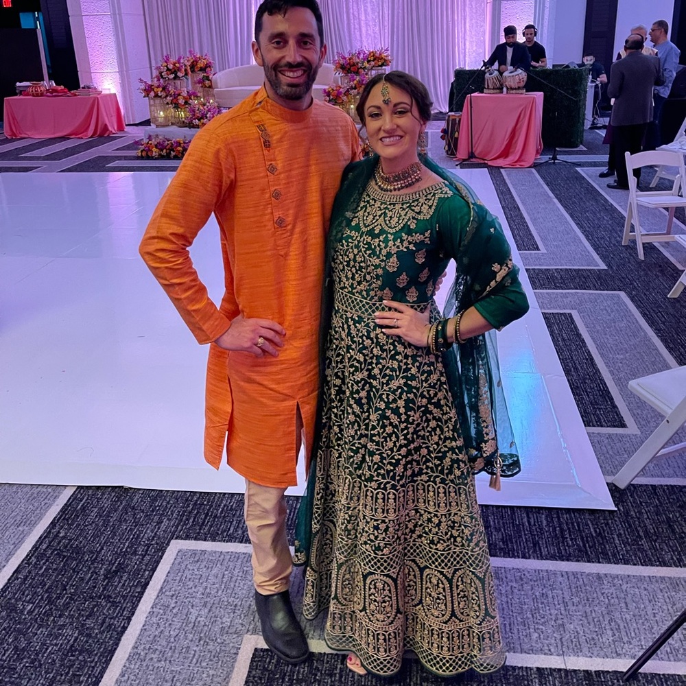 Gorgeous emerald green Sharara style Lehenga